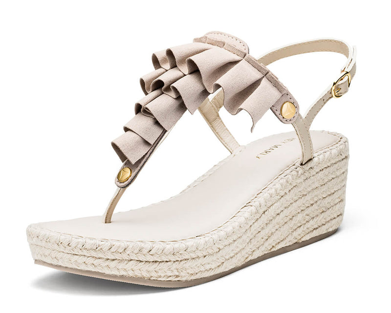 Ruffle Romance - Wedge Bast Mid Crema TS