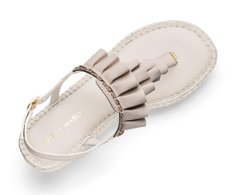 Ruffle Romance - Wedge Bast Mid Crema TS