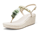 Tulum Tassle - Wedge Bast Mid Crema TS