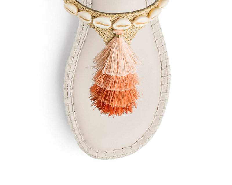 Tulum Tassle - Wedge Bast Mid Crema TS