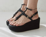 Wedge Bast High Black TS